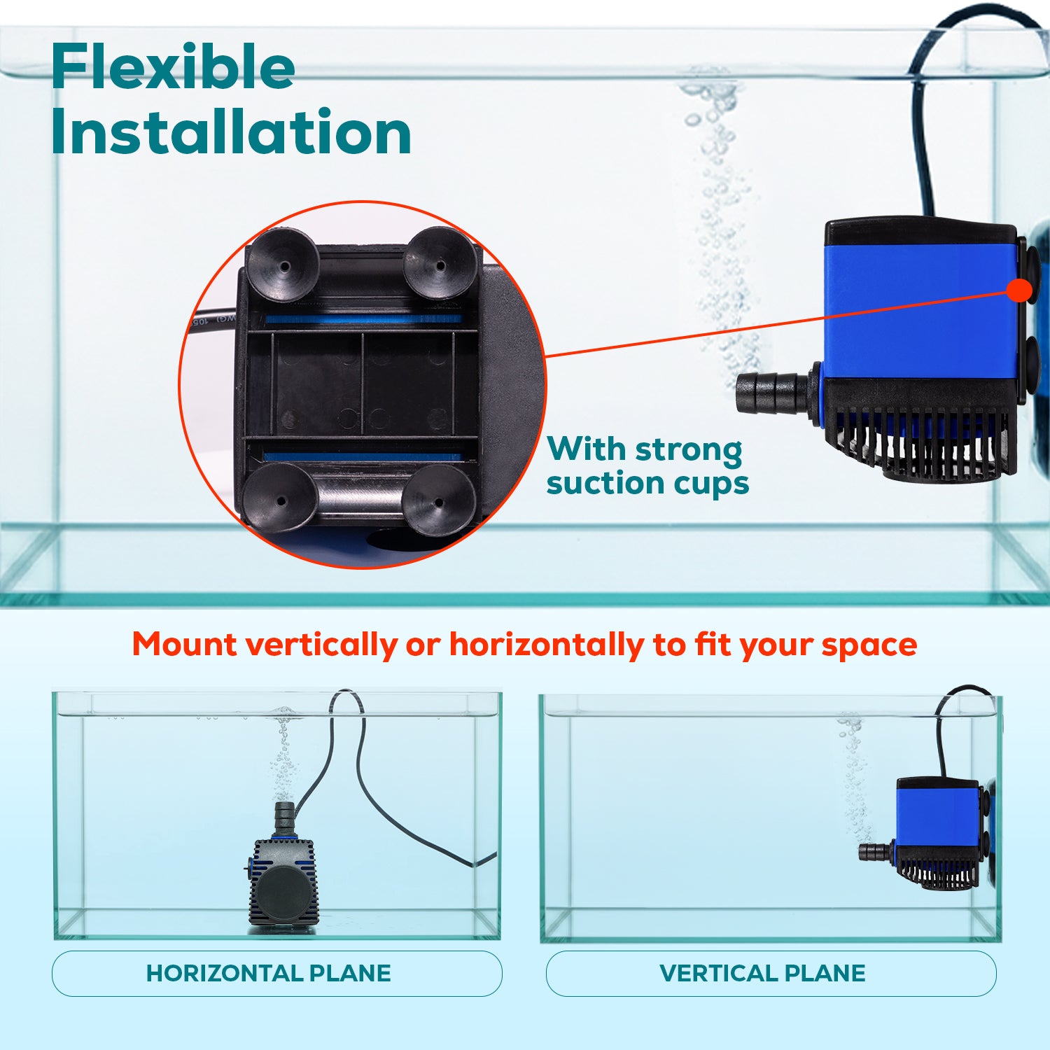 Aqua Dream 800 GPH 可调式潜水泵水族箱动力头