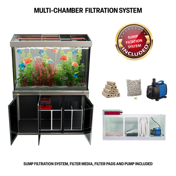 Aqua Dream 145 Gallon Tempered Glass Aquarium Silver Edition