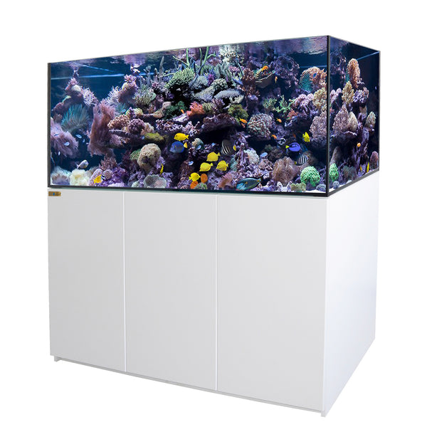 185 Gallon Coral Reef Aquarium Ultra Clear Glass Tank & Built in Sump All White