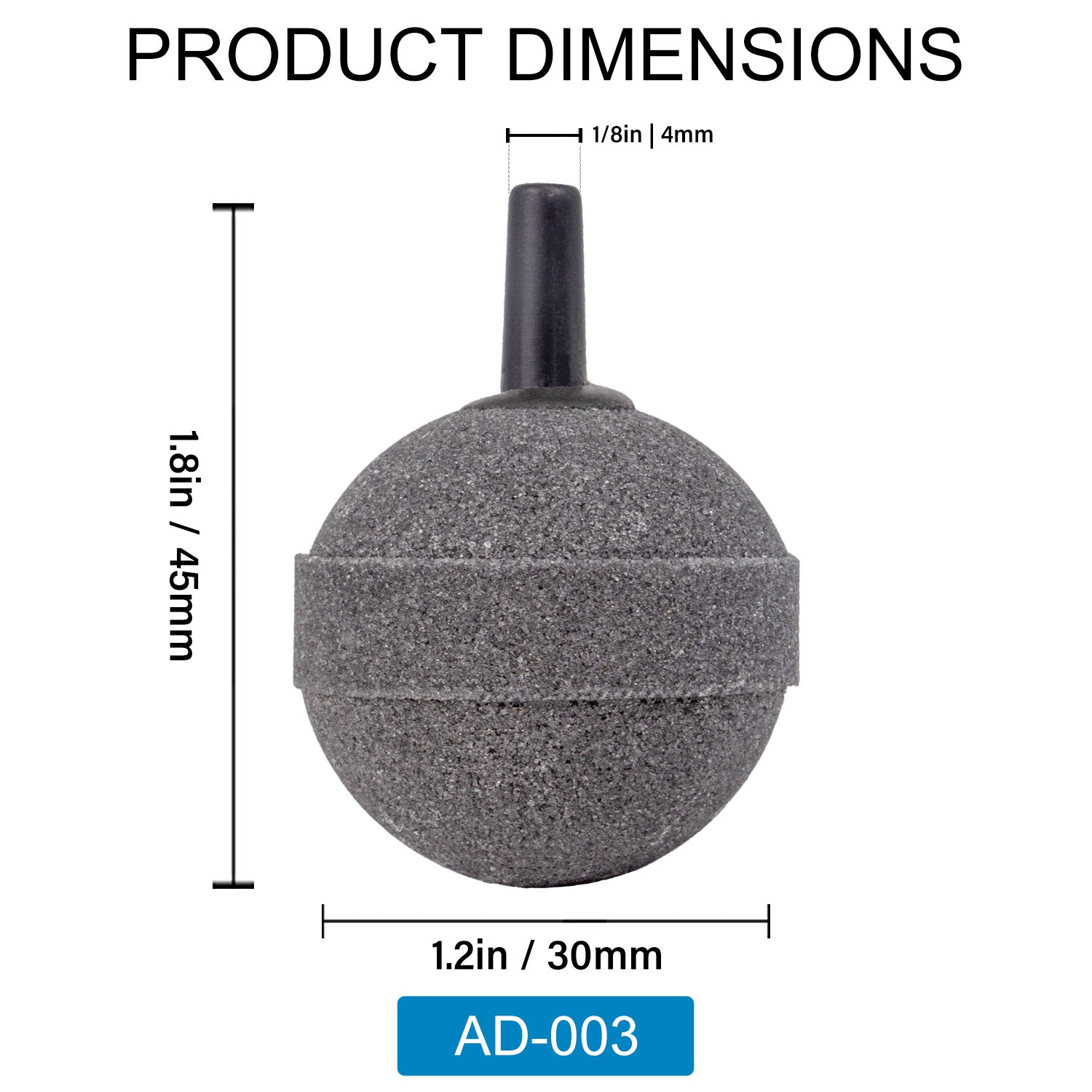 Air Stone 1.2 Inch Ball Diffuser for Fish Tank Aquarium Air Pump One Pack of 10pcs