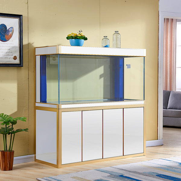 Aqua Dream Tempered Glass Aquarium 260 Gallon Fish Tank White and Silv