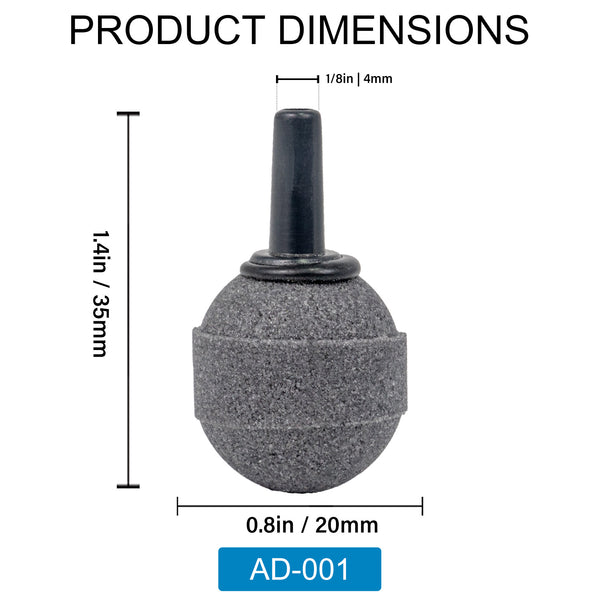 Air Stone 0.8 Inch Ball Diffuser for Fish Tank Aquarium Air Pump One Pack of 10pcs