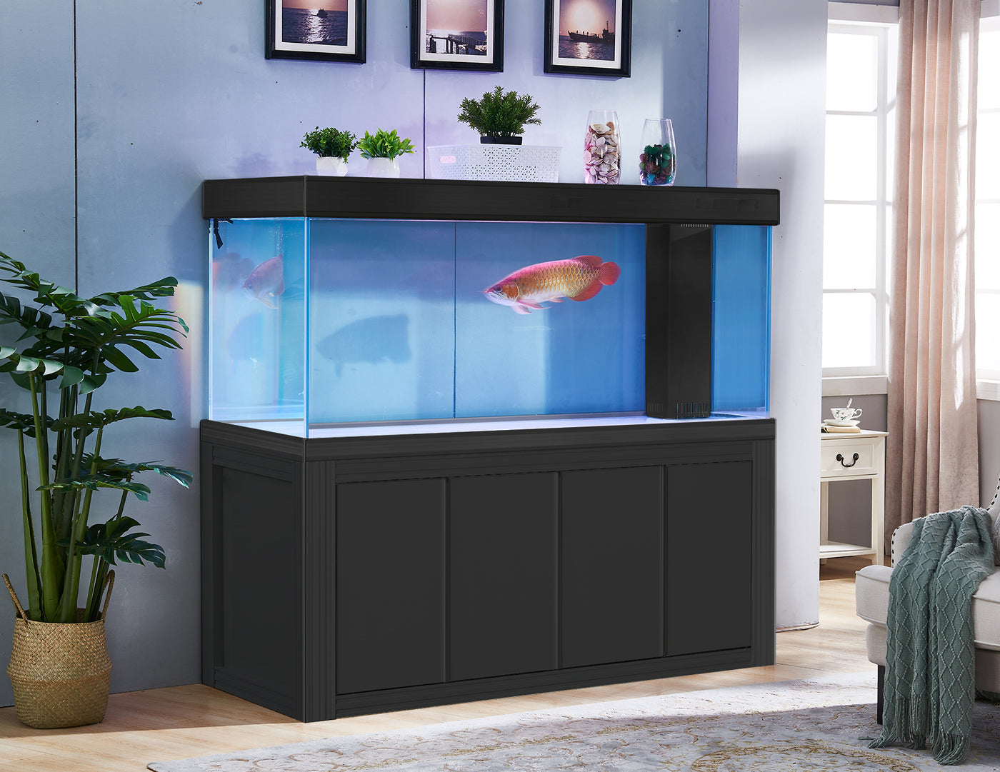 Aqua Dream Tempered Glass Aquarium 400 Gallon Fish Tank Black