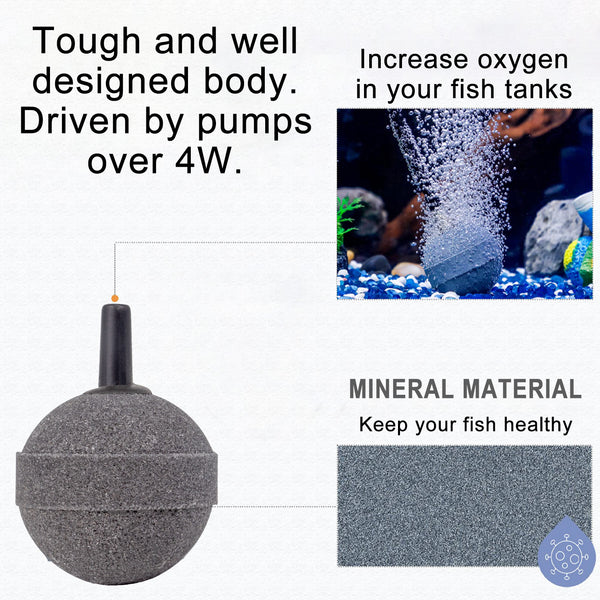 Air Stone 1 Inch Ball Diffuser for Fish Tank Aquarium Air Pump One Pack of 10pcs