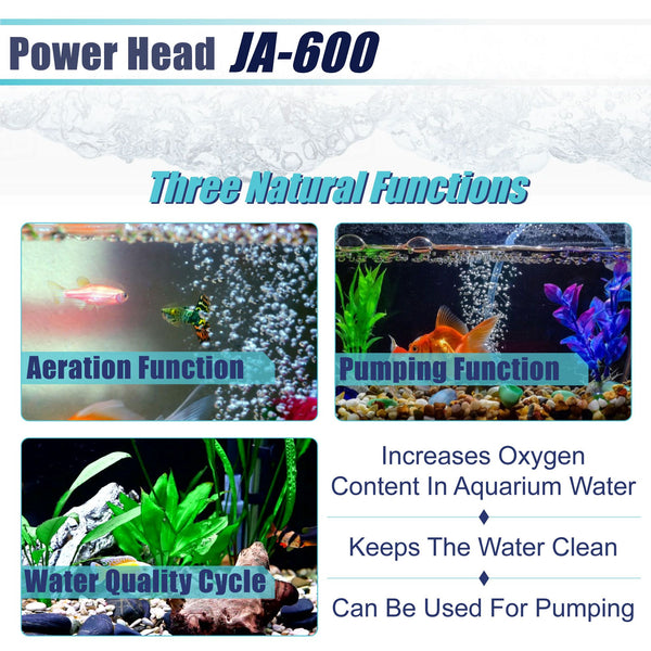 Aqua Dream 475 GPH Submersible Internal Aquarium JA - 606 Powerhead Pump