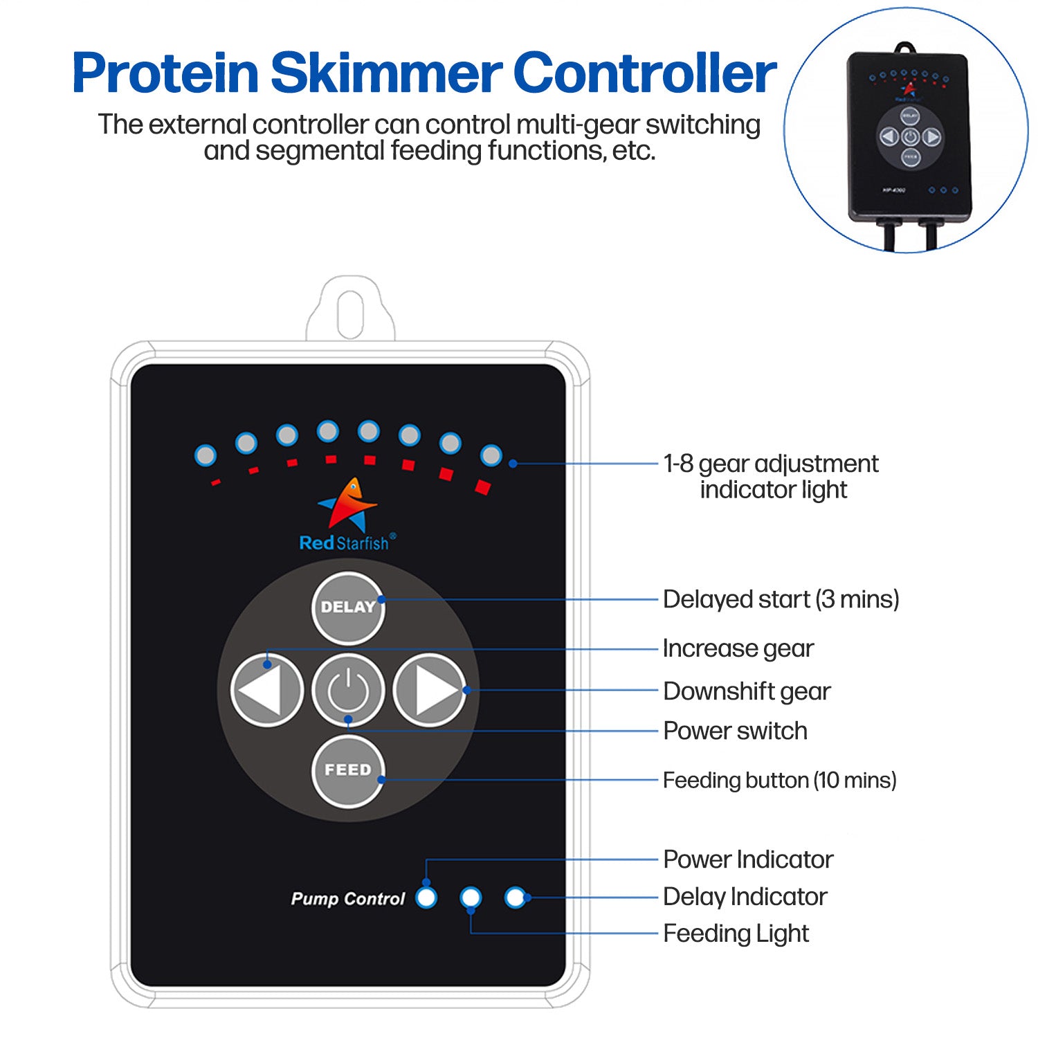 Protein Skimmer 200-500 Gal Ocean Coral Reef Fish Saltwater Aquarium Pump AD-C7PLUS