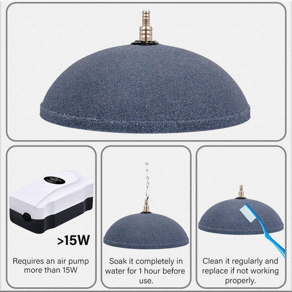 Dome Air Stone for Fish Tanks: 4.7" Diffuser Guide Dome Air Stone for Fish Tanks: 4.7" Diffuser Guide
