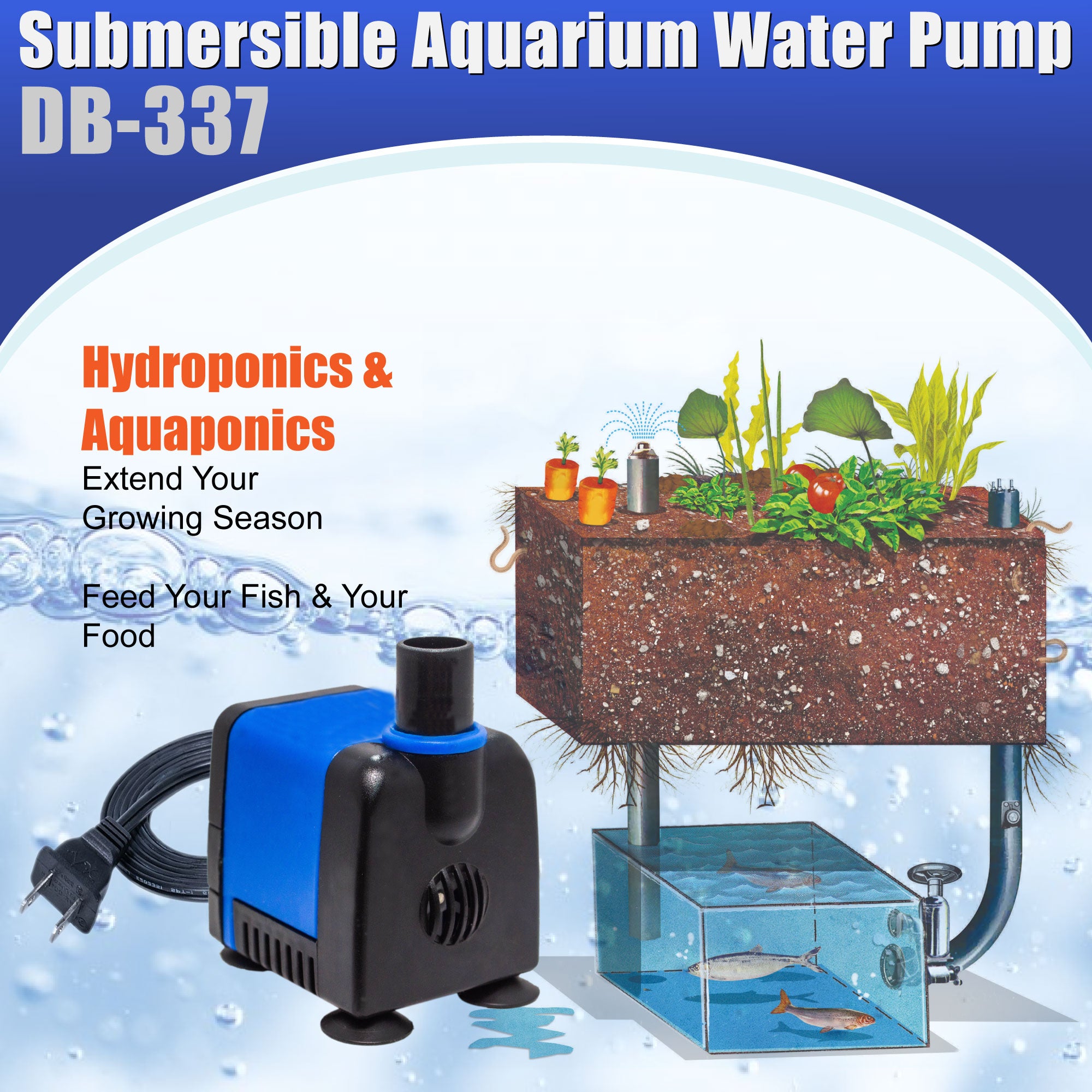 Aqua Dream 133 GPH Submersible Water Pump for Aquariums