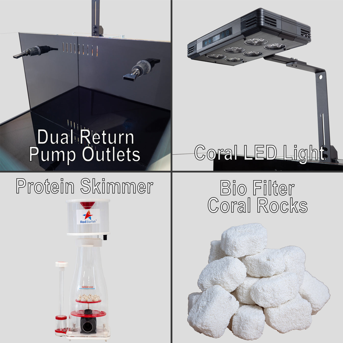 Aqua Dream Coral Reef Aquarium Tempered Glass Fish Tank 90 Gallon Comp