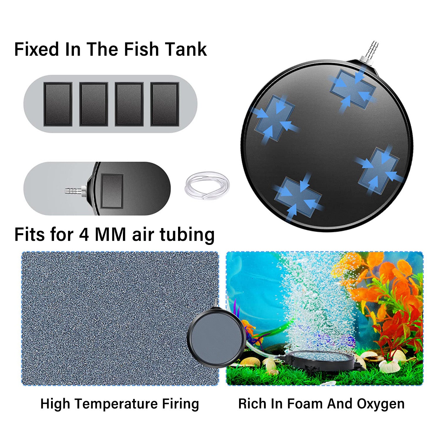 Air Stone 8 Inch Disc Diffuser for Fish Tank Aquarium Air Pump