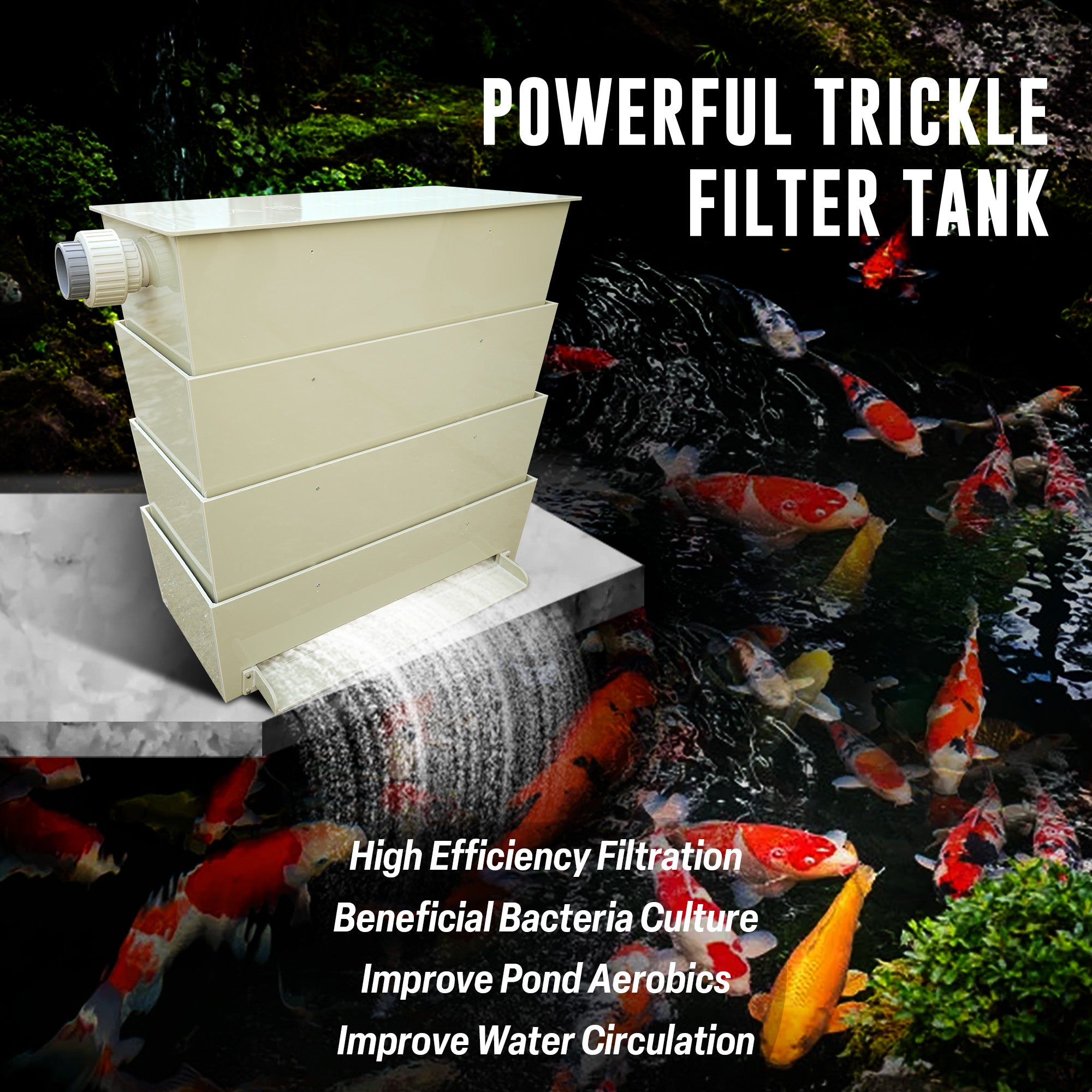 Fish Pond Bakki Shower Trickle Filter Drip Box 38 Tons 10200 GPH