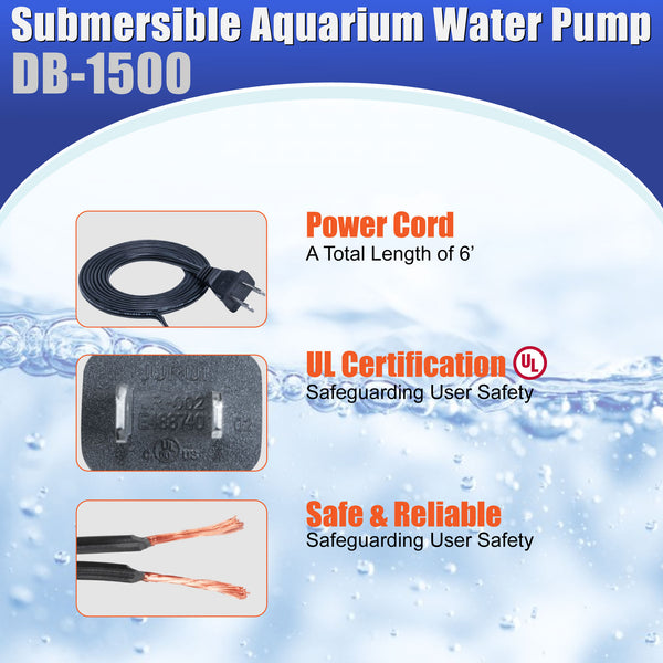 DB-1500 Submersible Aquarium Pump