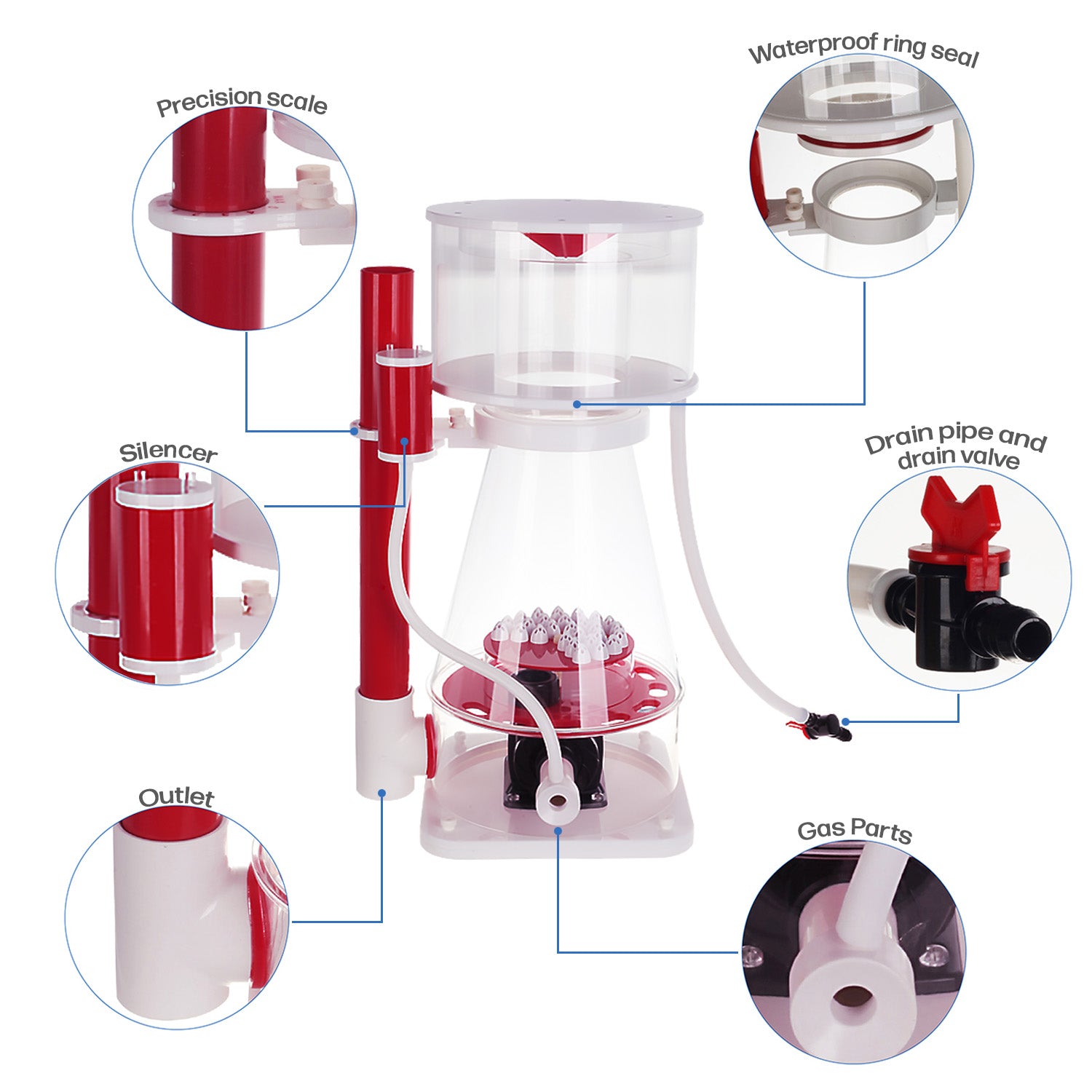 Protein Skimmer 200-500 Gal Ocean Coral Reef Fish Saltwater Aquarium Pump AD-C7PLUS