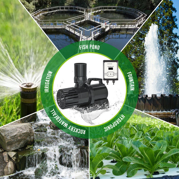 5810 GPH External & Submersible Water Pump 250W Variable Frequency with External Controller