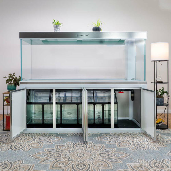Aqua Dream Tempered Glass Aquarium 400 Gallon Fish Tank Complete Set White Silver